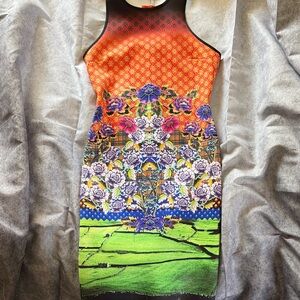 Clover canyon Vibrant Multicolor Floral Bodycon Dress